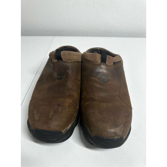 Timberland Trek Travel ACT Slip-On Loafers Mules Brown Leather Sz 11,5 M Slides - Picture 2 of 14